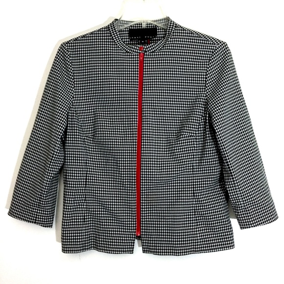 Yansi Fugel Gingham Jacket with Red Contrast - Picture 9 of 10